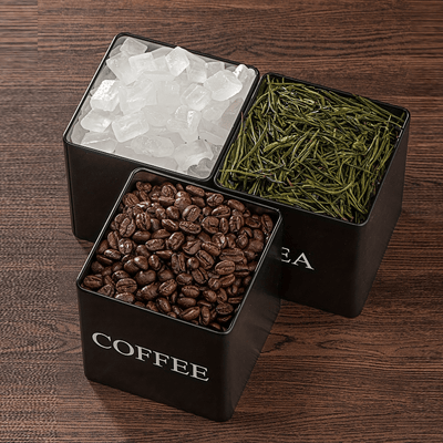 Contenedores de Almacenamiento y Blanco, Recipientes Metálicos para Café, Azúcar y Té, Organización Diaria, Almacenamiento de Cocina