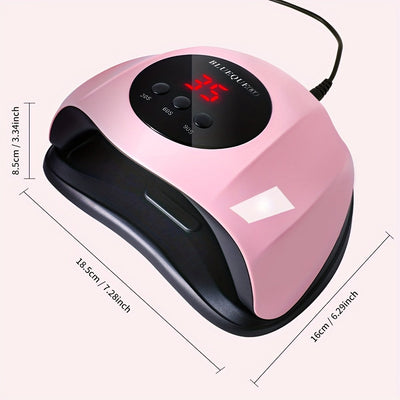 Lámpara de uñas LED con 3 configuraciones de temporizador, sensor automático, 24 fuentes de luz doble, alimentada por USB, sin fragancia - Ideal para secar uñas rápidamente en un salón de belleza en casa, lámpara de secado de uñas|Pantalla LED vibrante|C