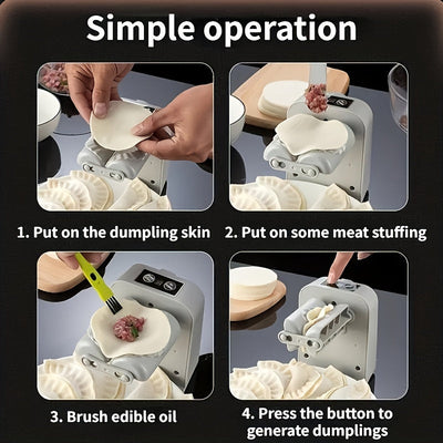 Máquina eléctrica para hacer empanadillas - 1 unidad, 2023 USB recargable automática para presionar masa, herramienta para moldear empanadillas y tartas caseras, material PP, batería de polímero de 600 mAh, hace 1500 empanadillas por carga, artilugio de