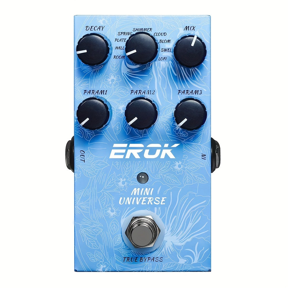 Pedal De Efecto De Reverberación Para Guitarra Eléctrica Con Diseño De Derivación Real, Carcasa De Metal, 9 Tonos De Reverberación, Accesorio Para Guitarra