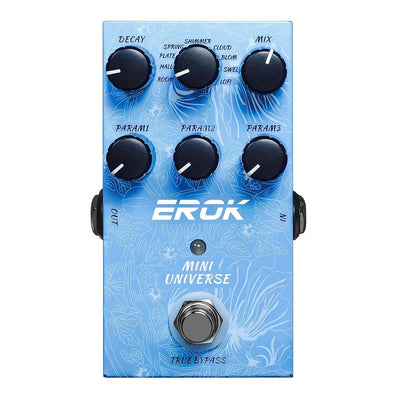 Pedal De Efecto De Reverberación Para Guitarra Eléctrica Con Diseño De Derivación Real, Carcasa De Metal, 9 Tonos De Reverberación, Accesorio Para Guitarra