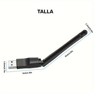 Repetidor de Red con Antena Única USB, Adaptador WiFi Modelo Mini con Interfaz USB 150Mbps, Tarjeta de Recepción Inalámbrica para TV por Cable y PC, Compatible con Ordenadores Portátiles y Escritorio
