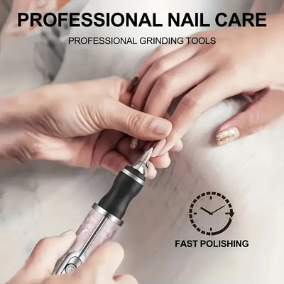 Kit de manicura y pedicura eléctrico portátil, incluye 12 limas de uñas y 6 correas de lijado, ajuste de velocidad inteligente de 4 velocidades, esencial para un aseo preciso.
