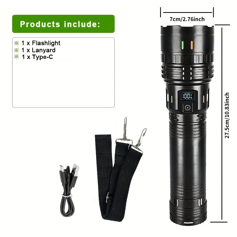 1 pieza de linterna de emergencia para exteriores, dispositivo de iluminación portátil con luces rojas y azules, ultra alta luminosidad, viene con correa, adecuada para acampar, pescar, ciclismo y uso de mantenimiento.