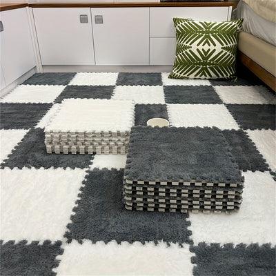 20 unidades de Alfombra de Espuma de Poliéster y EVA Lavable a Mano y Tatami Amovible para Dormitorio y Hogar, Baldosas de Alfombra Personalizables - 29,97 x 29,97 cm Cada Una