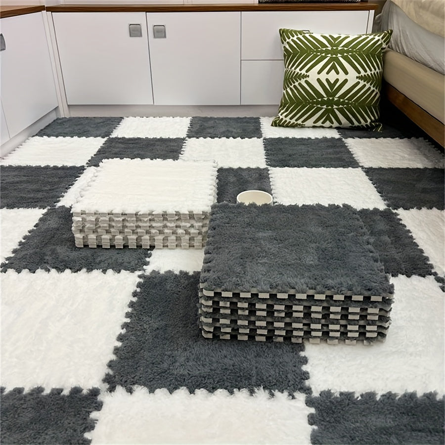20 unidades de Alfombra de Espuma de Poliéster y EVA Lavable a Mano y Tatami Amovible para Dormitorio y Hogar, Baldosas de Alfombra Personalizables - 29,97 x 29,97 cm Cada Una