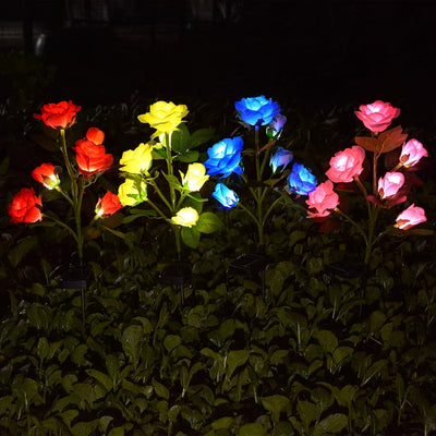 Luces Solares Nuevas 2025 para Decoración Exterior, Luces de Flores Rosas Solares para Jardín, Luces Exteriores Solares Adecuadas para Patio, Patio Interior y Cementerio, Regalo