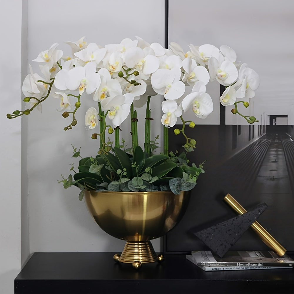 6 piezas Conjunto de Flores Artificiales de Orchidea - 9 cabezas Phalaenopsis Mariposa Purpura, Decoración Faux y Floral Sin Mantenimiento para Hogar, Bodas, Sala de Vivir o Entrada - Ideal para Día de San Valentín y Todos Holidías, Decoración de Mesa|De
