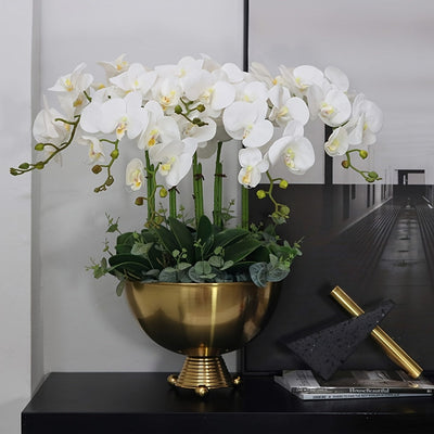 6 piezas Conjunto de Flores Artificiales de Orchidea - 9 cabezas Phalaenopsis Mariposa Purpura, Decoración Faux y Floral Sin Mantenimiento para Hogar, Bodas, Sala de Vivir o Entrada - Ideal para Día de San Valentín y Todos Holidías, Decoración de Mesa|De