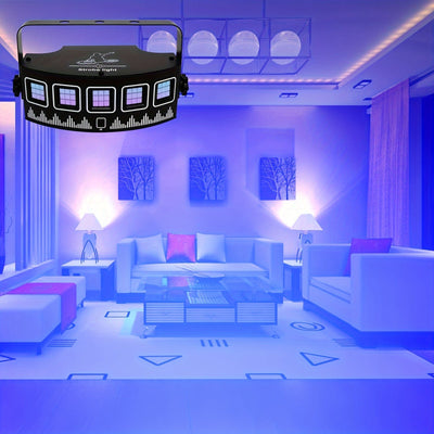 [Luz Estroboscópica Dinámica de Metal] YSH Luz Estroboscópica Dinámica de Metal Negro USB 1ud con Control Remoto - Luces de Fiesta Disco para Clubes Nocturnos, Bares, Cumpleaños, Navidad, Día de San Valentín y Celebraciones de Bodas - Iluminación Decorat