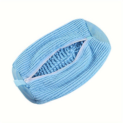 Bolsa Reutilizable para Lavar Zapatos - Cremallera de Nylon Duradera, Forro Acolchado Antiruido, Diseño Antiabertura Protege Zapatillas y Deportivas en Lavadora, Accesorio de Lavandería, Tela Chenille Suave, Bolsas para Ropa