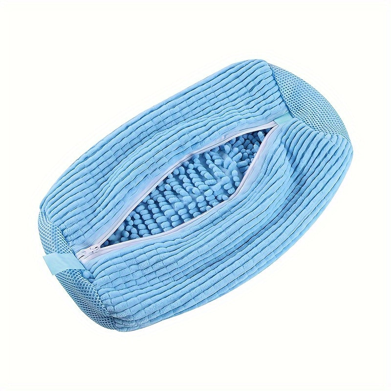 Bolsa Reutilizable para Lavar Zapatos - Cremallera de Nylon Duradera, Forro Acolchado Antiruido, Diseño Antiabertura Protege Zapatillas y Deportivas en Lavadora, Accesorio de Lavandería, Tela Chenille Suave, Bolsas para Ropa