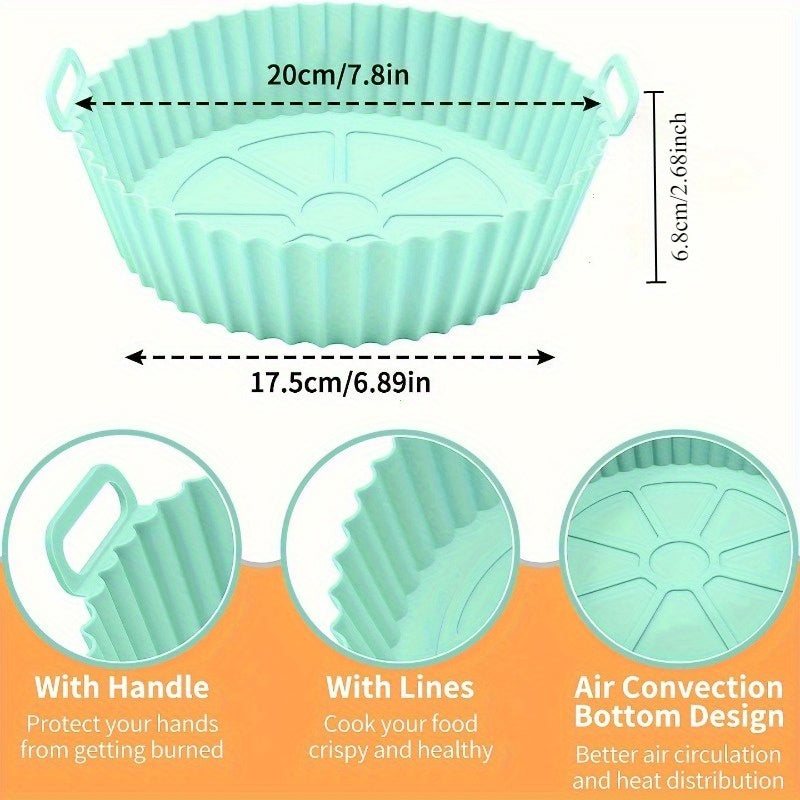 1 pieza de bandeja de horno de silicona reutilizable - Resistente a altas temperaturas, antiadherente, fácil de limpiar, opciones de colores múltiples para horno, sartén, microondas - Ideal para alas de pollo y más, accesorios para freidor de aire