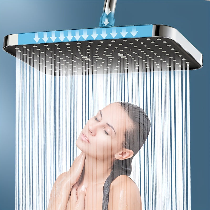 1 ud Cabezal de Ducha de Lluvia de Alta Presión de Lujo ABS - Accesorios de Baño - Ángulos Ajustables, Boquillas de Silicona Anticolmatación, Ahorro de Agua, Formas Rectangular y Circular, Fácil de Limpiar, Duradero y Experiencia de Ducha Cómoda