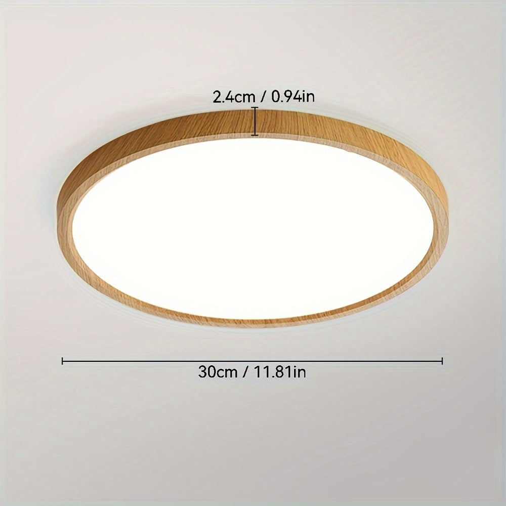 Luz de techo LED redonda de acrílico moderna LYOOWNG, iluminación rústica de granja regulable, 110V-240V con montaje en techo cableado para sala de estar, cocina, dormitorio, baño - Incluye hardware de instalación