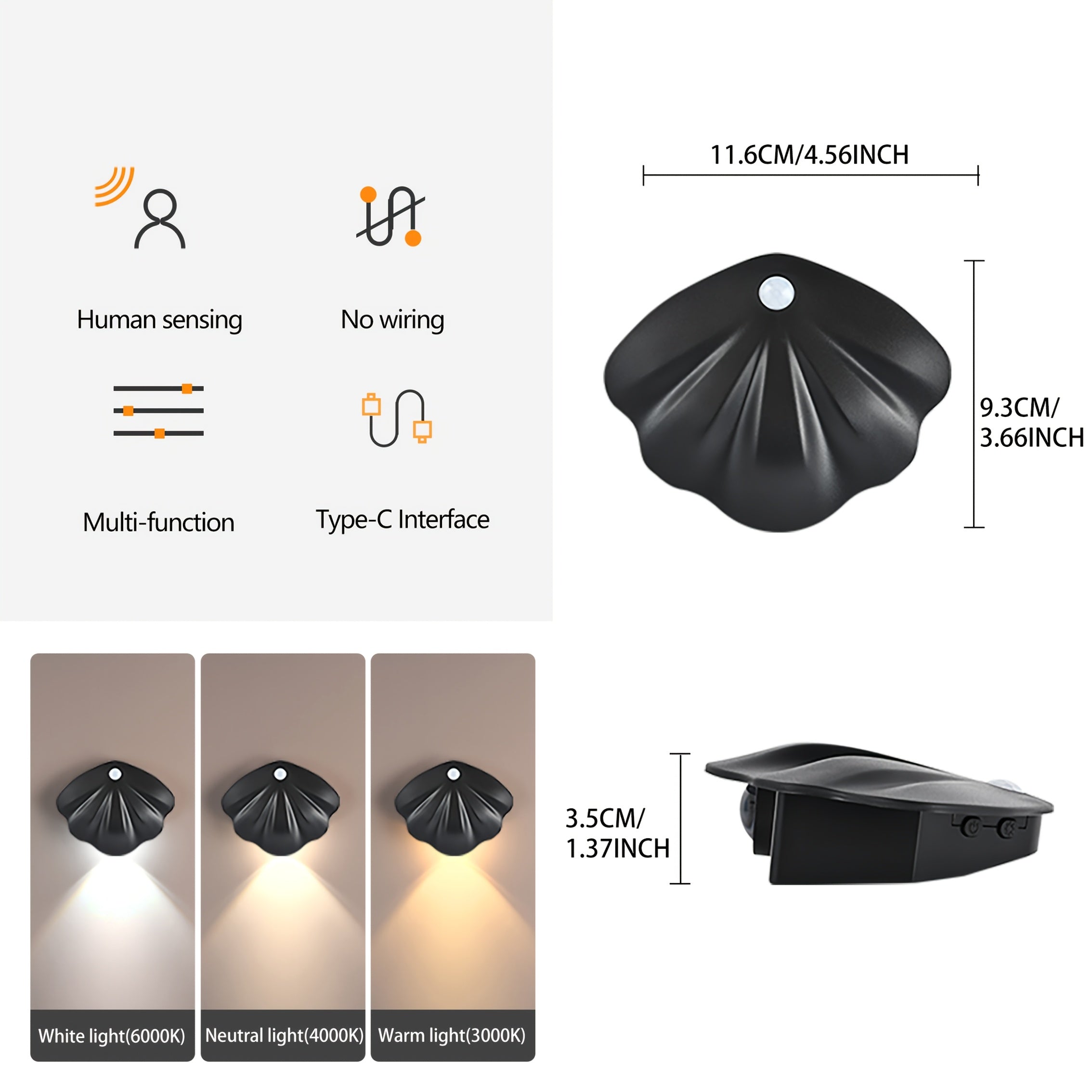 1 pieza de luz de pared moderna con sensor de tacto - Brillo ajustable, alimentado por USB, 3 opciones de color para escaleras, pasillos, galerías, armarios, dormitorios y salas de estar, diseño temático espacial con cielo nocturno estrellado, luz con br