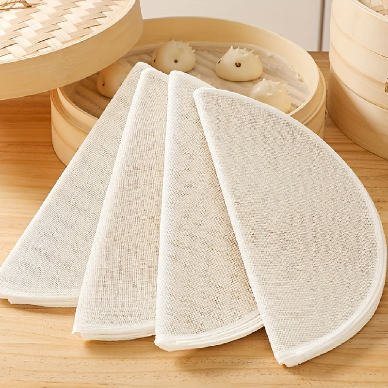 2/6 piezas, alfombra de vapor para baozi, alfombra de vapor para baozi, tela de jaula de cocina, malla de vapor de algodón, alfombra de vapor redonda antiadherente para dumplings y pan, para hornear en interiores y exteriores, también para cocinar.
