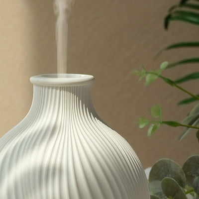 Máquina de Aromaterapia Ultrasonica de Resina Blanca USB con Humidificación
