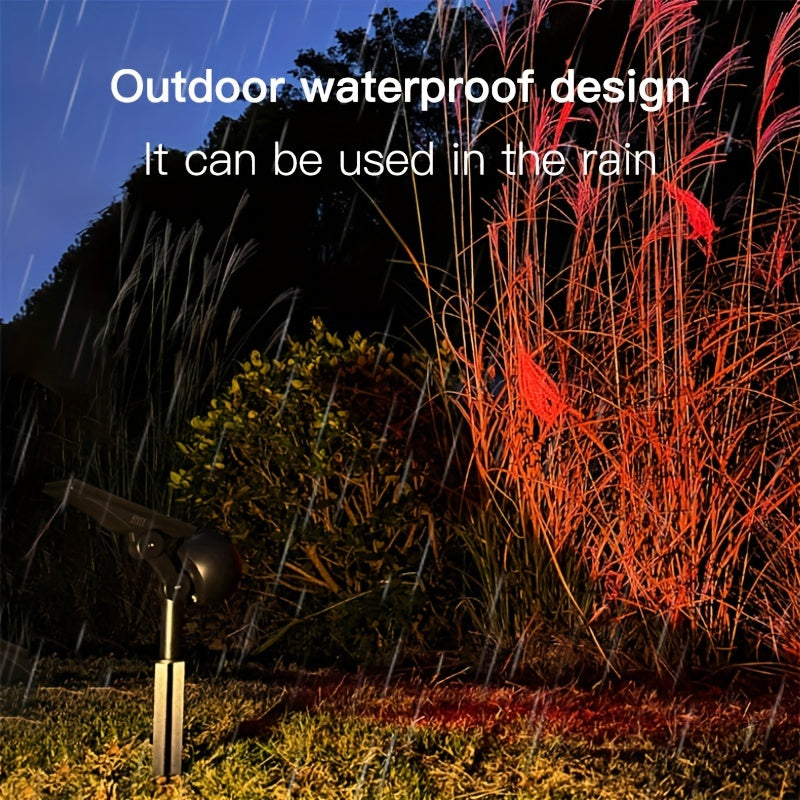 1 pieza de LED exterior impermeable IP65, luz solar de escena, luz de atmósfera de puesta de sol, luz de sendero de paisaje RGBW con cambio de color, luz de escena multicolor, luz de césped impermeable automática de 10 colores con ciclaje automático para