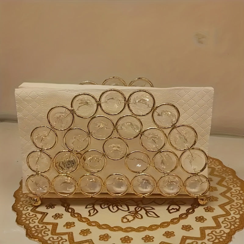 Portapañuelos de Cristal Brillante - Caja de Pañuelos Electroplateada de Alta Gama para el Hogar, Contenedor Creativo Minimalista para Escritorio en Sala de Estar Apto para Cocina, Baño, Mesa de Comedor, Jardín y Uso Interior/Exterior (Pañuelos No Inclui