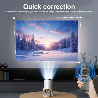 Proyector portátil mini - Enchufe de EE. UU., Proyector de cine en casa LED, Soporta 1080P, Compatible con teléfonos inteligentes/tabletas/ordenadores portátiles/pinzas de TV/discos USB, Ángulo de proyección ajustable de 180°