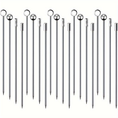 5/10/15/20/40, Palillos para cócteles, Palillos de acero inoxidable para martinis, Brochetas de metal reutilizables para aceitunas aperitivos Bloody Mary Brandied, Palillos de metal para aceitunas aperitivos frutas