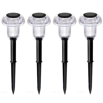 4 unidades Luces de sendero solares - Luces de jardín LED en forma de hongo coloridas, Luces de estaca impermeables para caminos, céspedes, entradas, patios traseros y paisajes, alimentadas por energía solar con batería de níquel, Iluminación exterior |