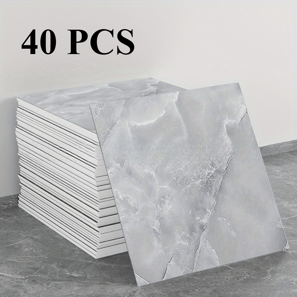 20/40 piezas de pegatinas de pared de efecto mármol de lujo - Azulejos de pared de ducha de PVC impermeable para baño, cocina, sala de estar - Fáciles de aplicar, sin residuo, ensamblaje DIY, estilo clásico, decoración de pared de baño | Decoración de pa
