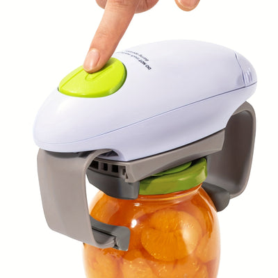 Abrebotellas eléctrico FEIYBA 2025 con cierre automático 2 en 1 y operación de un solo toque - Torque alto, se adapta a la mayoría de los tamaños de tapas, alimentado por batería AA (baterías no incluidas), herramienta de cocina para abrir frascos con fa