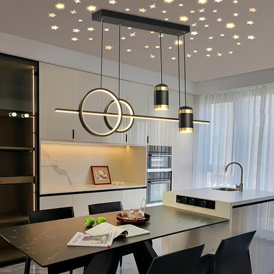 Lámpara colgante LED estilo moderno EZOS, regulable, para comedor, cocina, sala, dormitorio, mesa de comedor, iluminación comercial para restaurantes, centros comerciales, lámpara colgante con efecto cielo estrellado, decoración para hogar