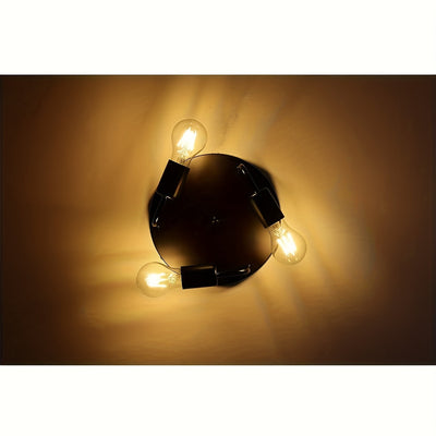 Luz de techo de estilo industrial moderno de mediados del siglo con tres cabezas, compatible con bombillas E26/E27, arte de hierro vintage adecuado para sala de estar, cabaña, dormitorio, cocina, balcón, pasillo, bar y otros iluminados comerciales (exclu
