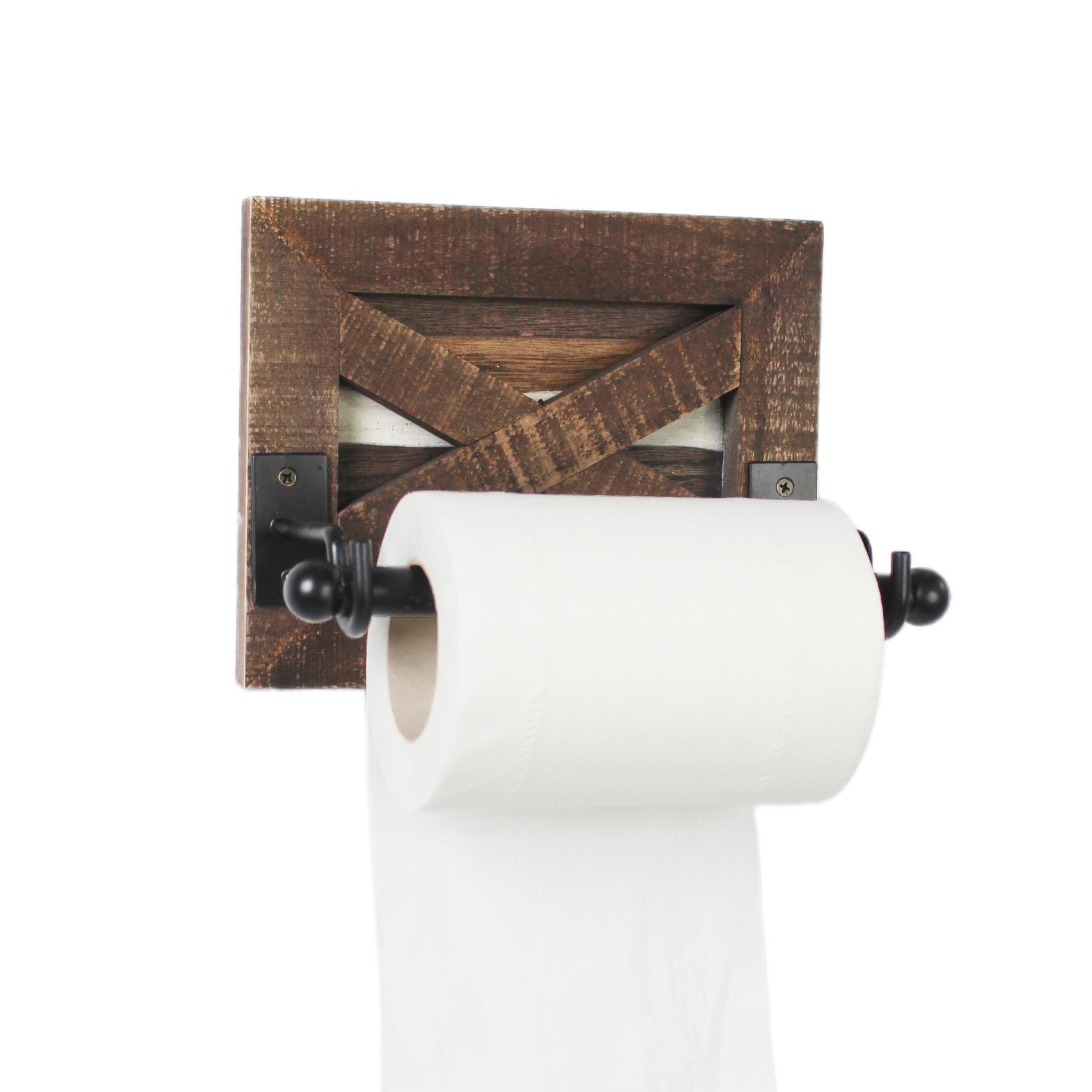 Soporte rústico de madera para papel higiénico de baño, 1 pieza, accesorio de baño, decoración para baño