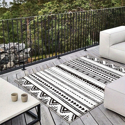 Alfombra de Terciopelo/853g/m² Poliéster Lujo Ligero Minimalista con Patrón Geométrico para Balcón y Jardín, Ultra Suave Antideslizante Toque Francés, Experiencia de Elegancia Sofisticada en Crema, Diseño Moderno a Rayas, Lavable a Máquina Tejido Plano L