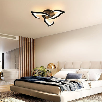 Lámpara de techo moderna con pantalla de acrílico en forma de hoja, diseño giratorio 360°, montaje semiempotrado, ideal para decoración de sala, vestíbulo de hotel, pasillos y espacios comerciales, accesorio de iluminación elegante