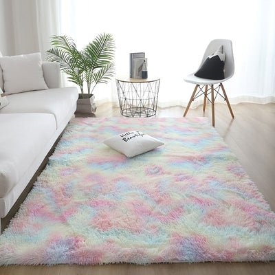 1pz Alfombra de Área Gris Claro con Estampado Tie-Dye Ultra Suave y Gruesa - Antideslizante Hecha a Máquina 100% Poliéster para Sala de Estar y Dormitorio, Solo Lavado a Mano, Decoración Acogedora para el Hogar, Alfombras para Dormitorio