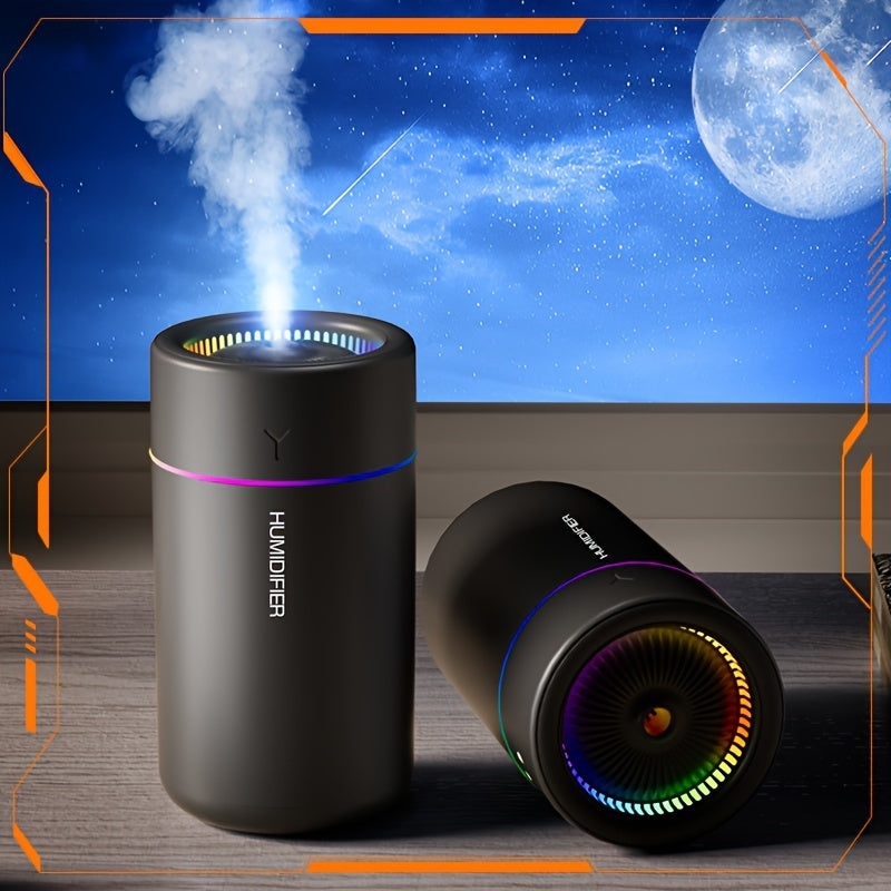 1pc Humidificador de AromaWave con Niebla Fría Alimentado por USB con Luces LED - Plástico, Bajo Voltaje 36V, Difusor Portátil de Aromaterapia para el Hogar, la Oficina y el Dormitorio