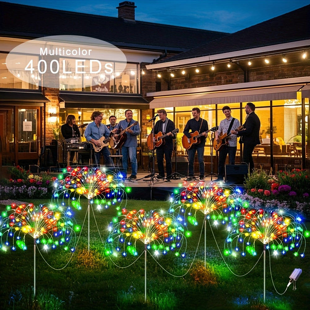5 luces solares LED Starburst, 8 modos, IP44, 300/400 LEDs, multicolor para jardín al aire libre, escenario, bodas y decoraciones de fiestas, luces solares para jardín, luces para decoración