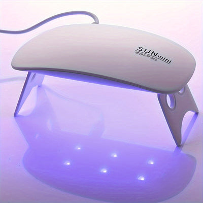 Secador de Uñas LED - Secado Rápido en Minutos, Diseño Rectangular y Portátil con Alimentación USB, Sin Parabenos, para Gel, Manicura y Arte de Uñas, Equipo Ligero y Duradero, Ideal para Hogar o Salón, Compatible con Esmalte y Verniz, Plástico de Alta Ca