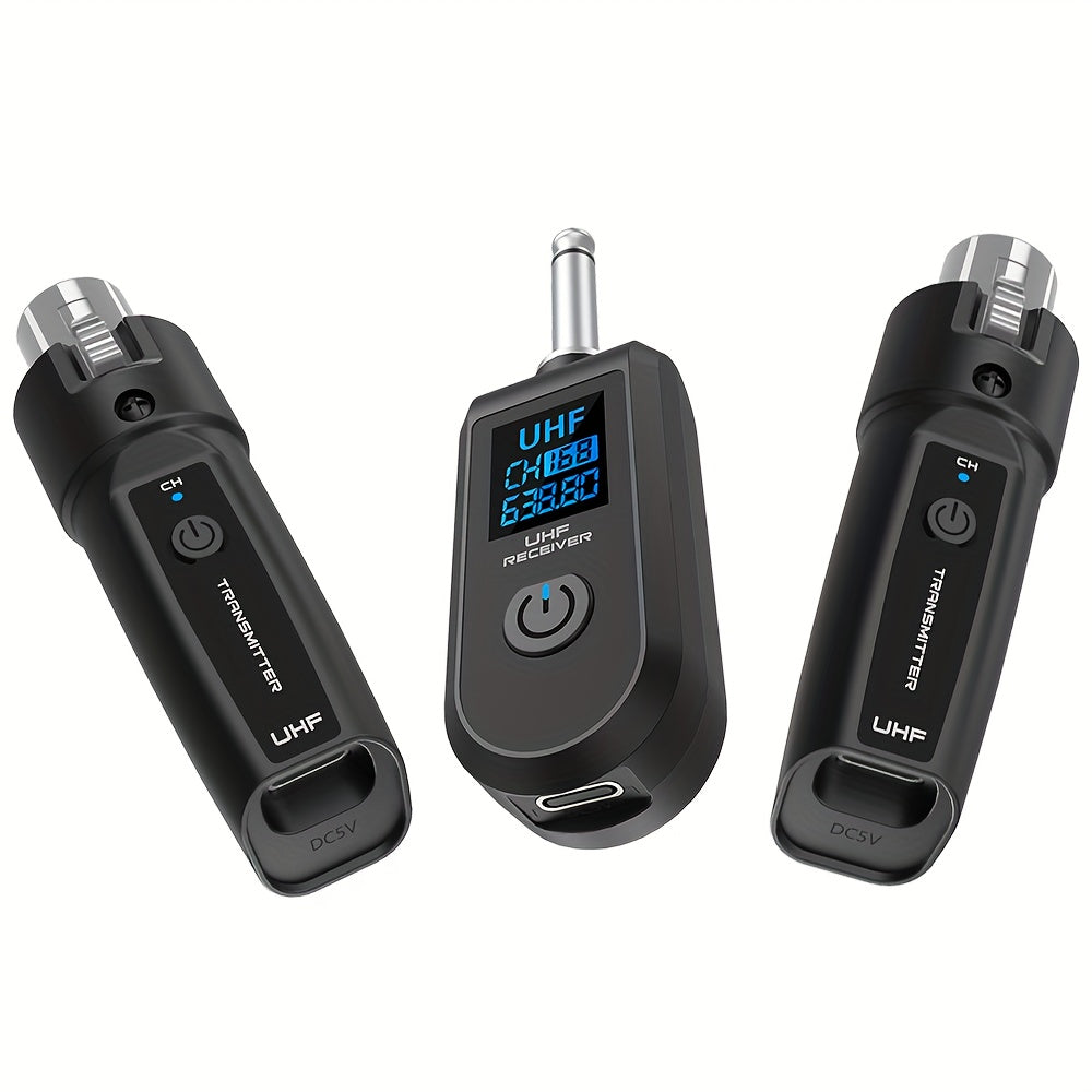 Sistema de micrófono inalámbrico XLR profesional con enchufe, transmisor y receptor XLR para guitarra eléctrica, adecuado para micrófonos dinámicos BETA58, SM58 y SM57, mezclador de audio, guitarra eléctrica y bajo, adecuado para DJ, bar y karaoke.