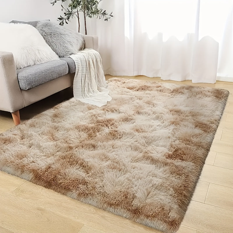 1 pieza de alfombrilla de dormitorio de poliéster con diseño de nudo y colorido - Alfombrilla suave con pelo largo, lavable en máquina, cómoda y elegante para espacios interiores, tejido de alta calidad, accesorio de decoración del hogar, cubierta de pis