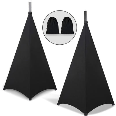 Conjunto de 2 fundas para altavoces con bolsa de almacenamiento, funda para altavoz de DJ, falda para trípode, 360° multifunción para escenario, actuación, bodas, fiestas y eventos de banquete.