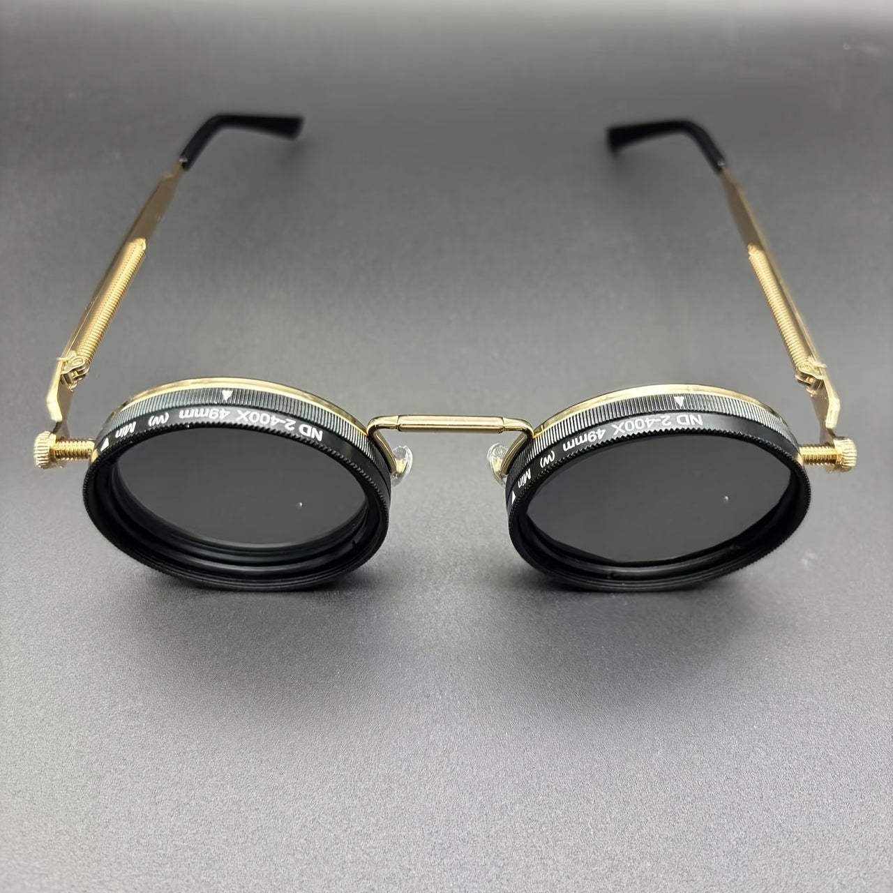 Lentes de moda con luz ajustable, ideales para diversas ocasiones, fiestas retro punk, festivales, para hombres y mujeres. Temporada de Pascua, graduación, Halloween, Navidad. Lentes de aluminio-magnesio, armazón de aleación, estuche y paño para limpiar