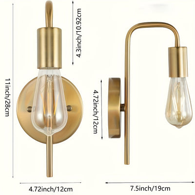 2 lámparas de pared para baño, juego moderno en y dorado estilo vintage, iluminación montada en la pared para sala, cocina o pasillo