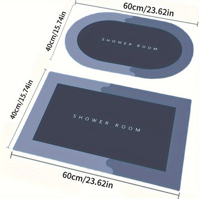 Alfombra de baño de diatomeas ultra absorbente - Secado rápido, antideslizante, fácil de limpiar, con diseño nórdico para ducha, dormitorio y entrada