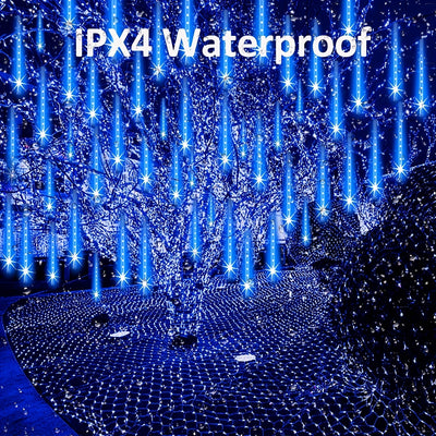 Luces Solares de Lluvia Meteórica Loyyz para Exteriores - Decoración de Jardín con Panel Solar, IPX4 Alta Calidad, Efecto Cielo Estrellado, LED Eficiente en Energía, Ideal para Bodas, Pascua, Ramadán, Patio o Techo - Iluminación Festiva y Decoraciones So