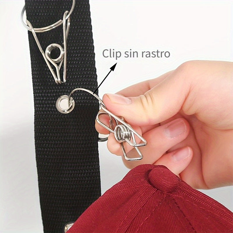 1pc Negro 8-Clip Organizador de Gorras, Ajustable para Gorras de Béisbol, Viseras, Gorras de Golf y Más, Colgador de Puerta de Armario con Gancho Giratorio de 360°, Solución de Almacenamiento Portátil y Estilosa para Dormitorio y Armario