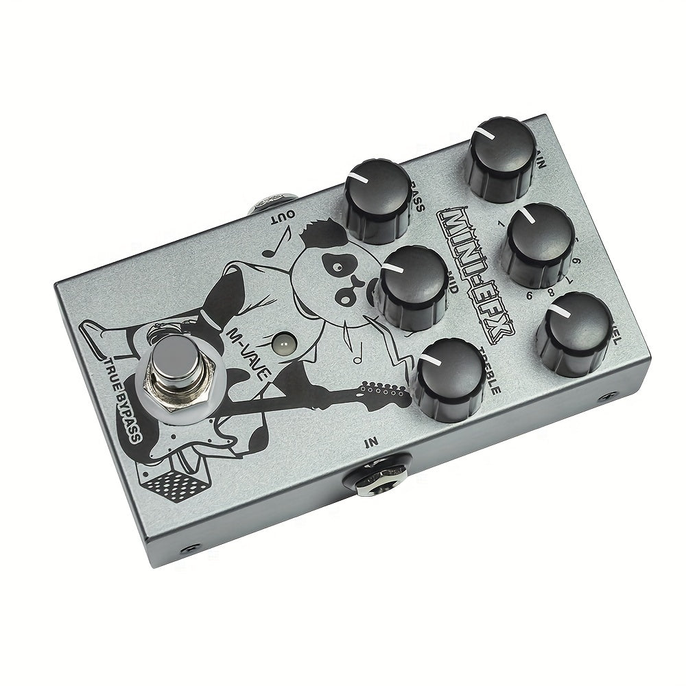 Pedal de Efectos Digitales para Guitarra Eléctrica 9 en 1, MINI-EFX Unidad Única con 9 Preestablecidos: Drive, Overdrive, Distortion, Metal y Soporte USB para Grabación en Computadora, Equipo Musical, Acabado Metálico Elegante, Efectos de Alta Calidad