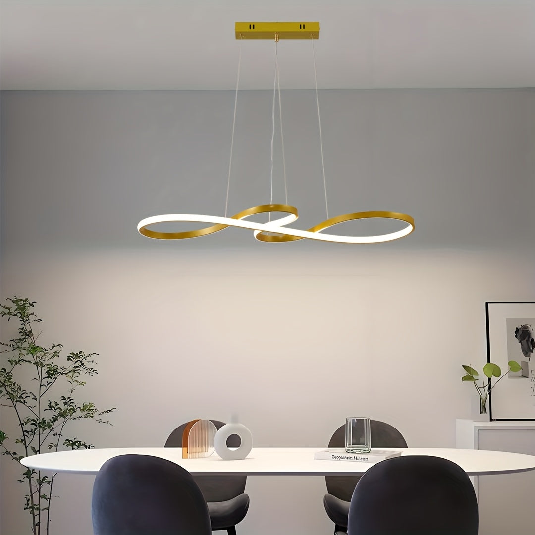 El candelabro colgante, con diseño moderno y sencillo y tecnología LED tricolor, fácil de instalar, ideal para comedores, salones y dormitorios