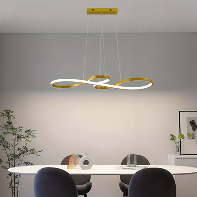 El candelabro colgante, con diseño moderno y sencillo y tecnología LED tricolor, fácil de instalar, ideal para comedores, salones y dormitorios