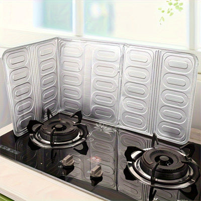 Protector de Encimera Autoadhesivo sin Taladro - Aleación de Aluminio Resistente a Altas Temperaturas, Antimanchas y Anti-moho con Bordes Verticales para Fácil Limpieza, Compatible con Estufas de Gas y Eléctricas, Solución Ahorradora de Espacio, Cubierta
